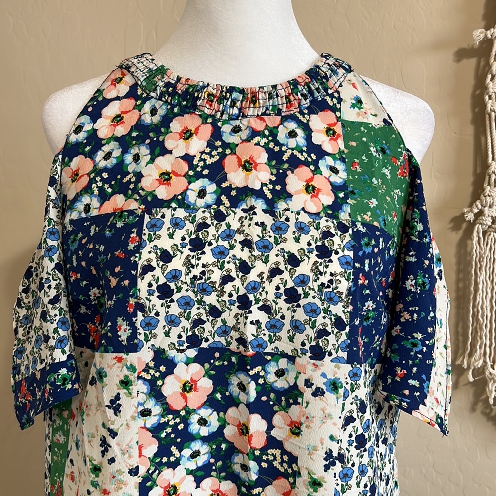 Zara Basic Collection Floral Patchwork Cold Shoul… - image 2